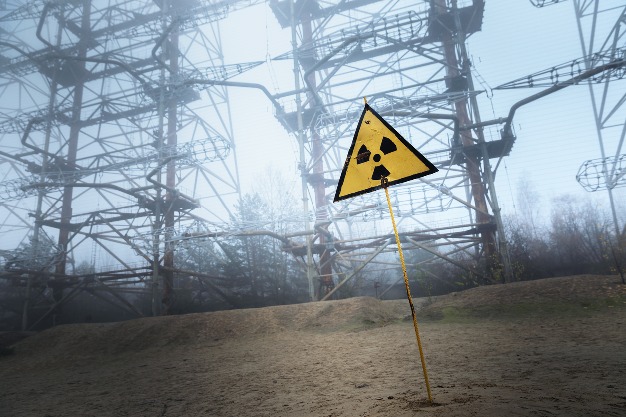 Radiation warning sign
