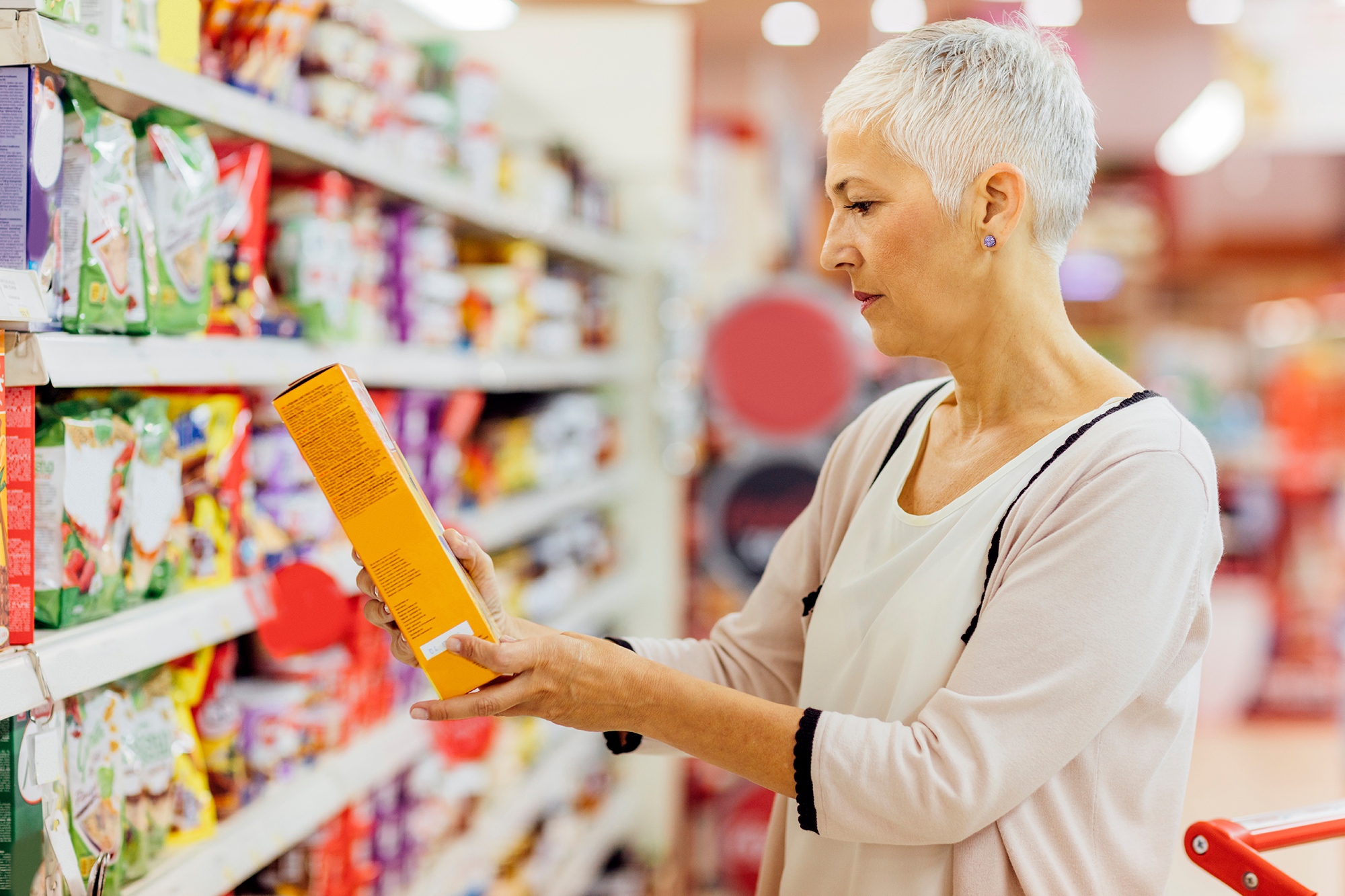 Woman supermarket food