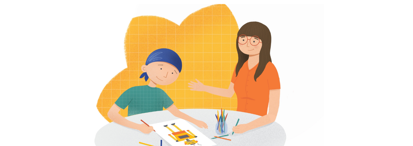 CHild having art therapy