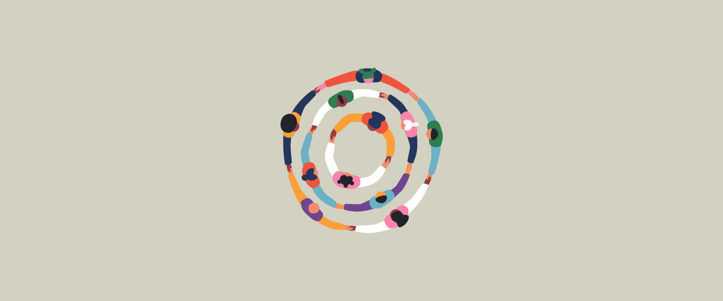 illustration of people holding hands