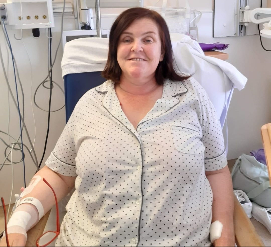 Janice Coleman in a hospital bed
