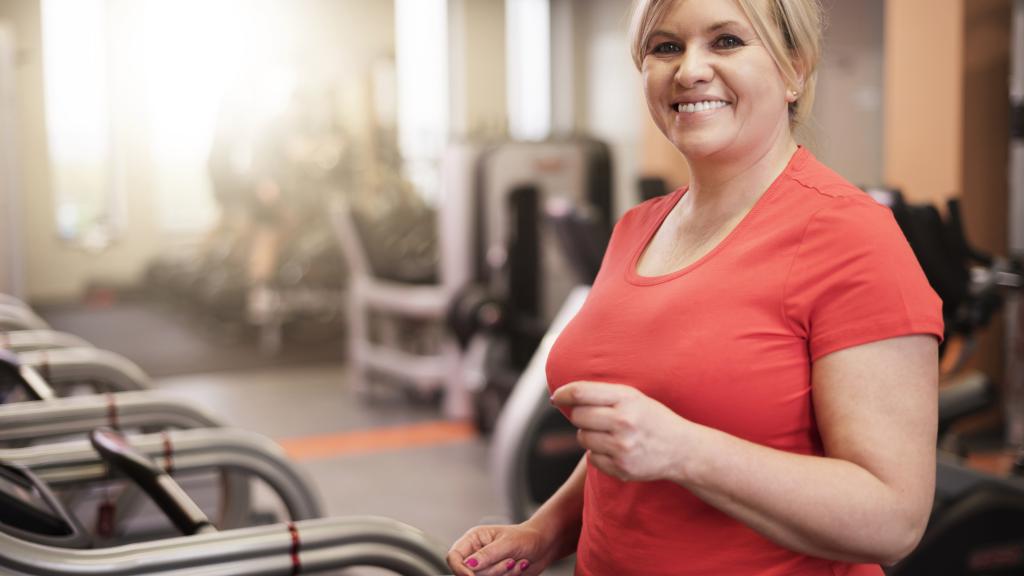 Middle age woman at the gym