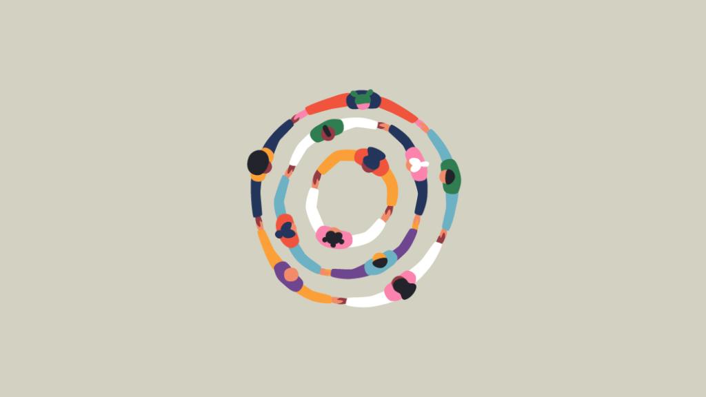illustration of people holding hands