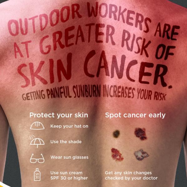 Outdoor workers sun safety poster