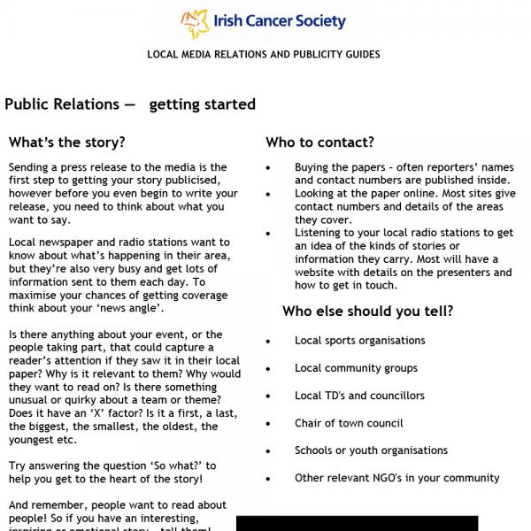 Media relations and publicity guide