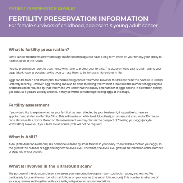 Fertility preservation leaflet