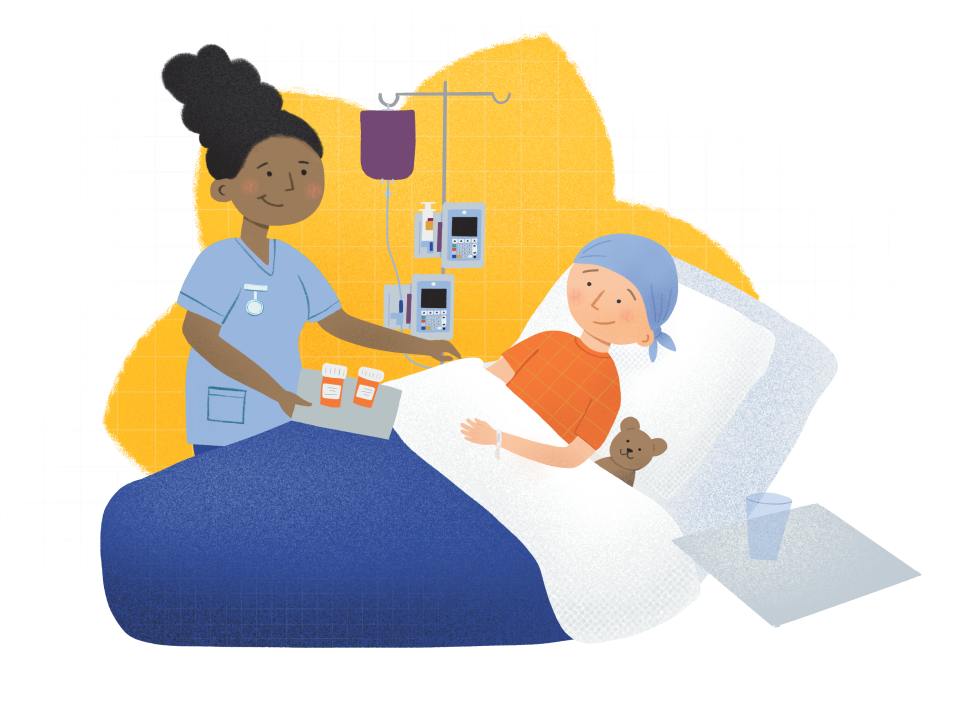 A child having chemotherapy