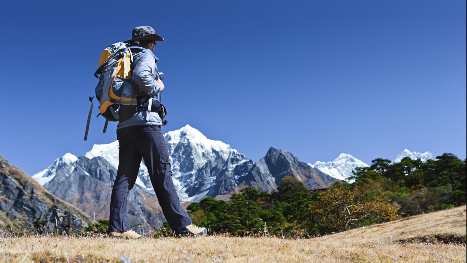 Hiker on Mt Kilimanjaro in Tanzania