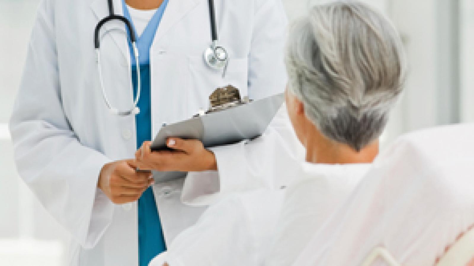 Female patient talking to a doctor