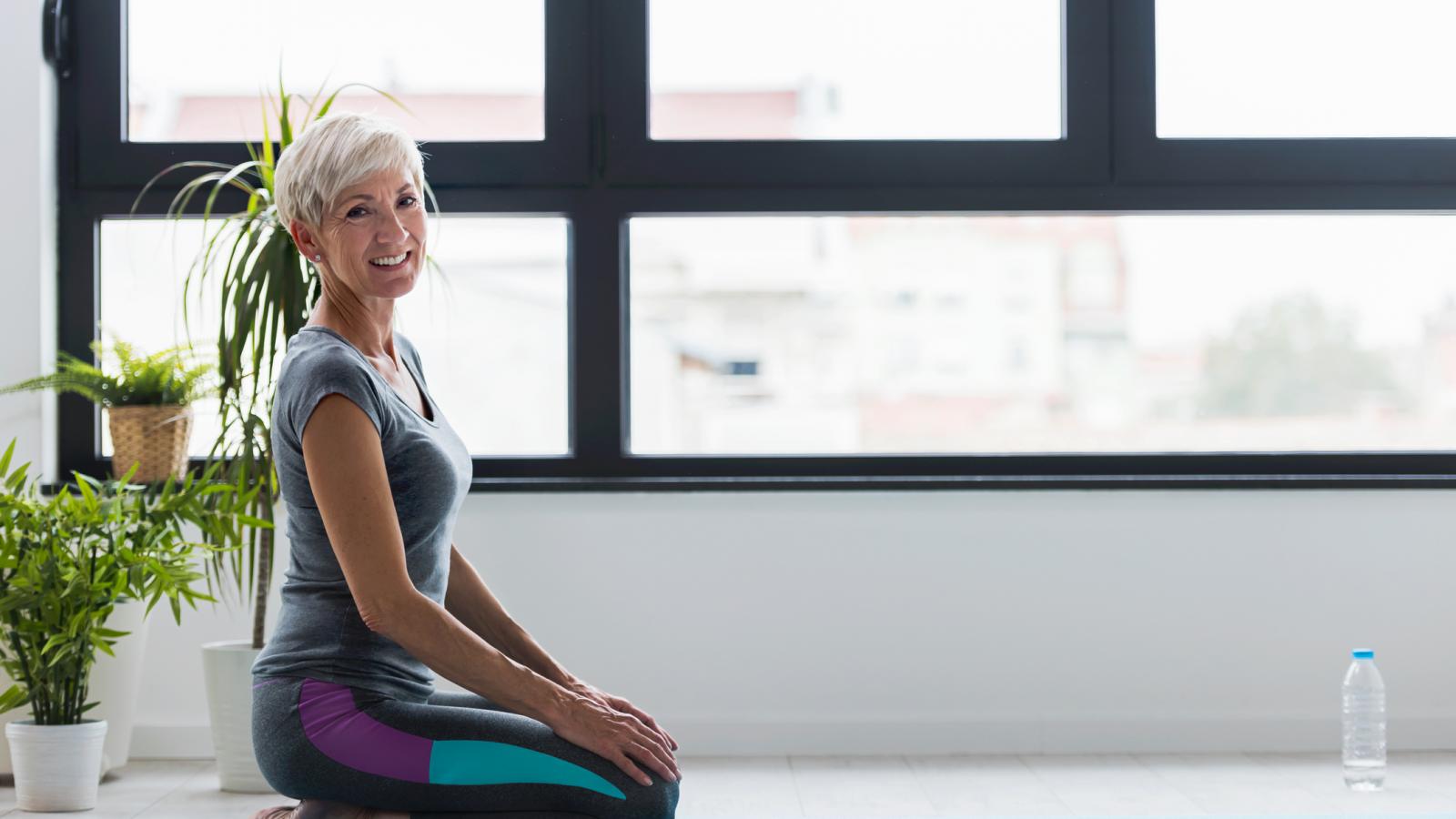 Older woman doing yoga